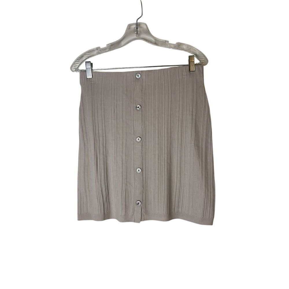 ATM Anthony Thomas Melillo Merino Wool Ribbed Mini Skirt Women's Sz L NWT
